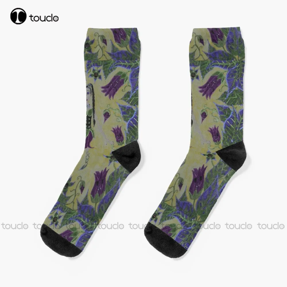 Deadly Nightshade Faerie (Pretty Poisons 1) Socks Long Black Socks 360° Digital Print Comfortable Best Girls Sports Funny Gift