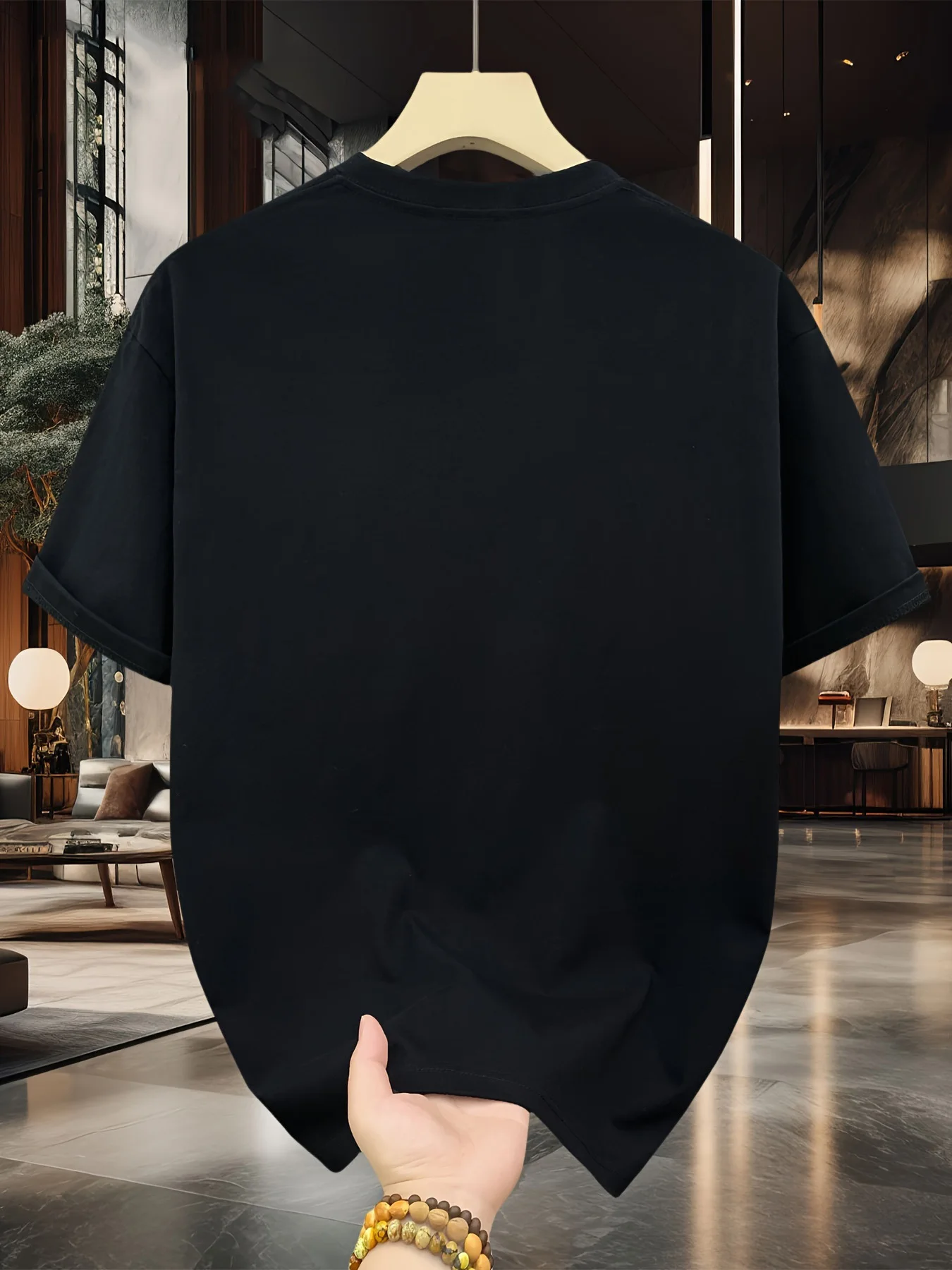 Men's summer 100 cotton fashionable casual loose plus size shark pattern printed sports round neck short sleeved T-shirt top image 4