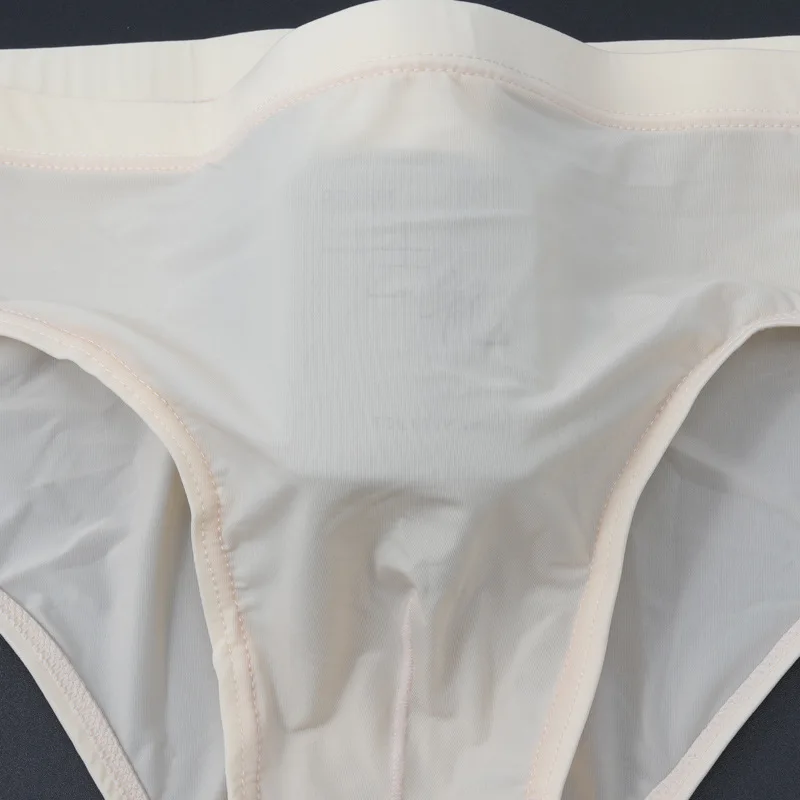 Men's Ice Silk Briefs Sexy Underwear Underpant Triangle Summer Breathable Shorts Solid Color Casual Calzoncillos Hombre