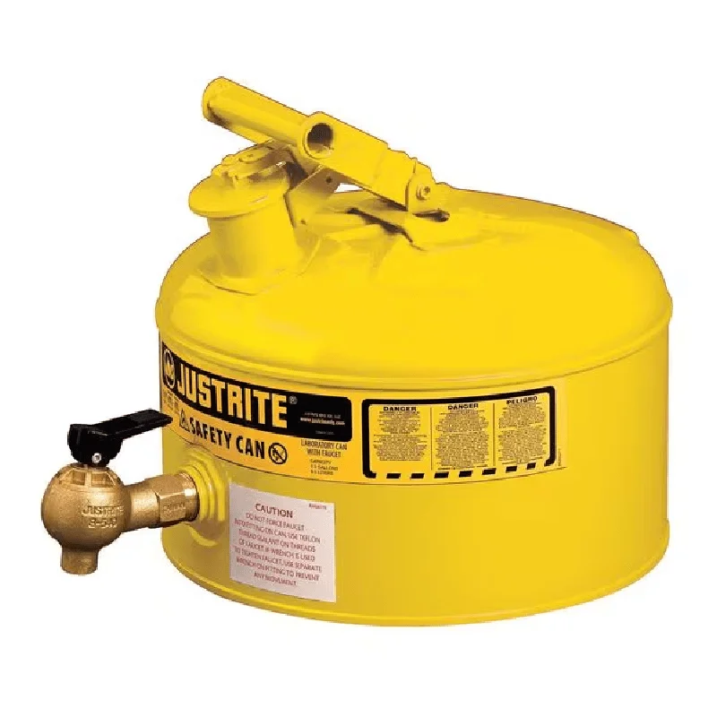 

Safety Can, Steel, 2.5 gal, Yellow, 11 3/4 in Dia., Diesel