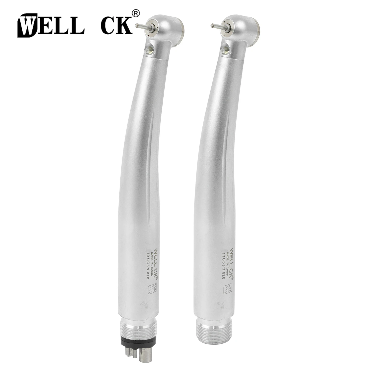 WELLCK Dental LED High Speed Handpiece 2/4 Hole Standard Head Air Turbine E-generator Integrated Push Button Triple Water Spray