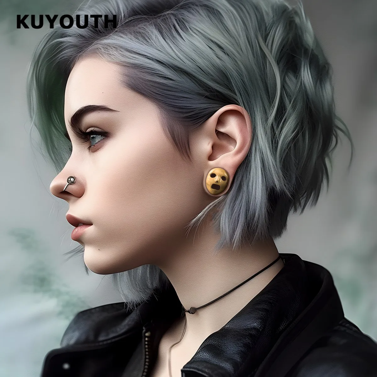 KUYOUTH Ear Expanders Plugs Copper Mask Earring Gauges Stretchers Piercing Body Jewelry 2PCS