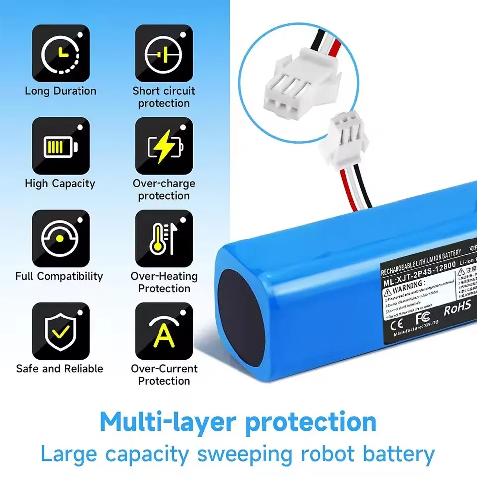 14.8V 5200mAh H18650CH-4S2P Robot Battery For Xiaomi Lydsto R1 Pro HD-STYTJ-W03 S1 YM-S1-W03 G2 Robotic Vacuum Cleaner