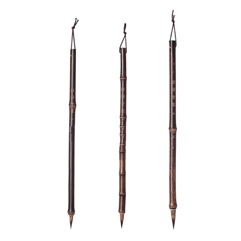 3 قطعة مجموعة الخط الخيزران فرشاة الكتابة التقليدية لممارسة الرسم اللوحة الخط الصيني القلم الفن القرطاسية #6