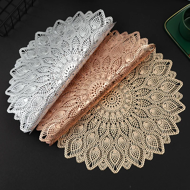 

Table Mat PVC Placemat Hollow Insulation Coaster Pads Table Bowl Home Christmas Decor Heat Resistant