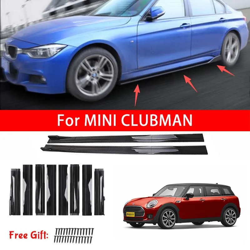 For MINI CLUBMAN Car Side Skirt Splitters Extended Side Spoiler Sport Body Kit Bumper Lip Modified Parts 8Pcs
