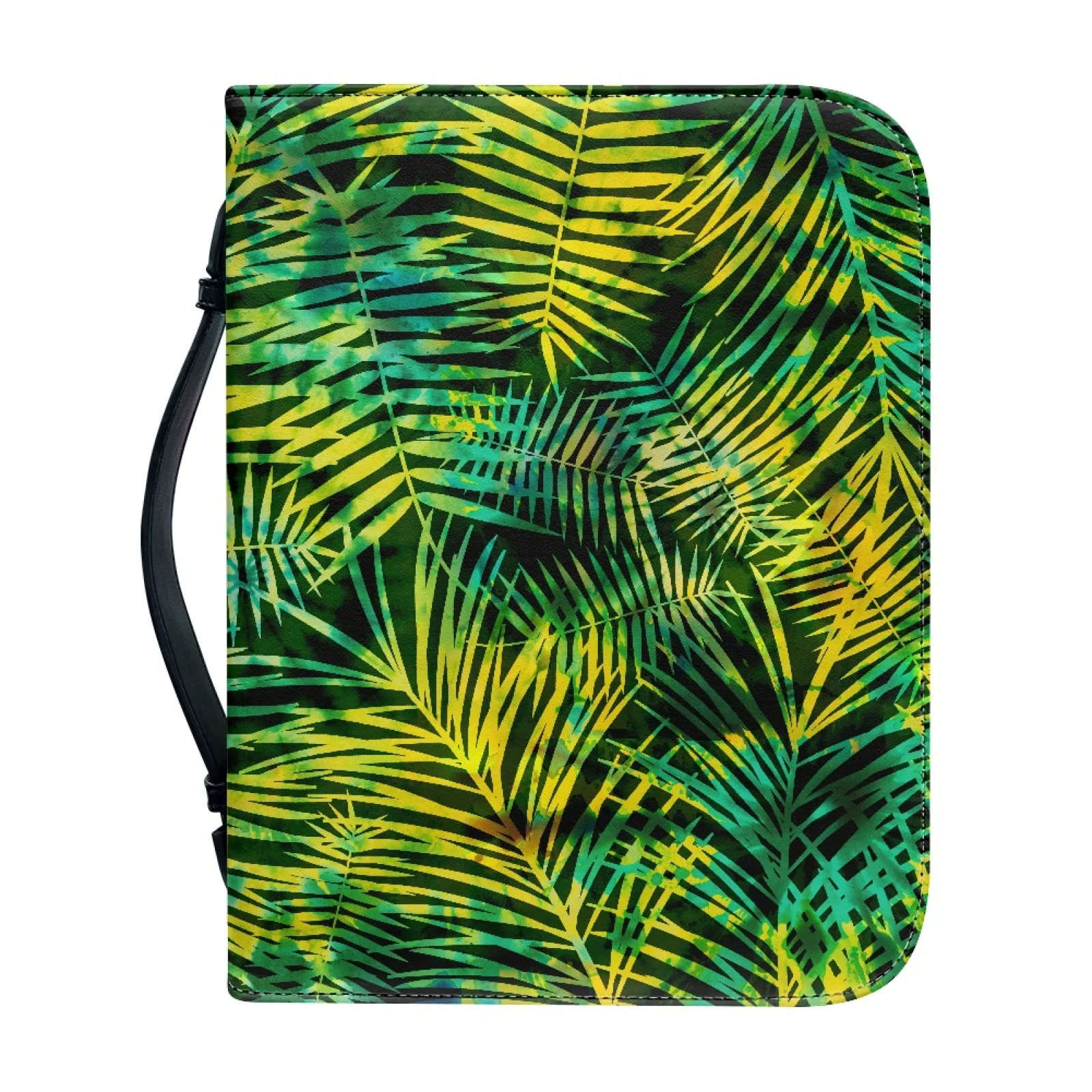 XIXIRIMIDO Palm Leaf Print Zippered Pockets Bible Covers for Prayer PU Leather Bible Tote Bag New Design