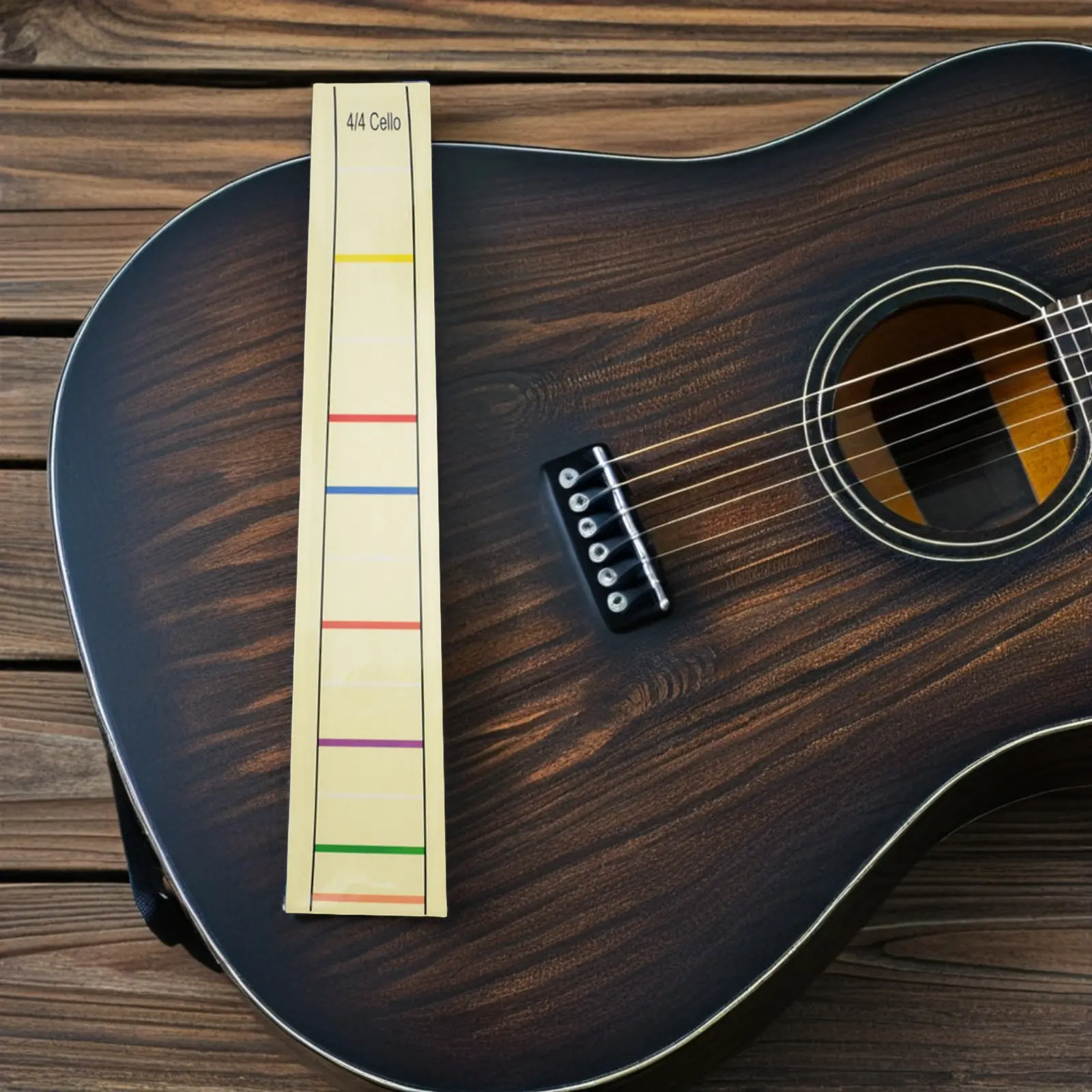 Cello Finger Sticker Practical Fret Fingerboard Label Sticker Finger Position Marker for 4/4 Size Cello (Yellow)