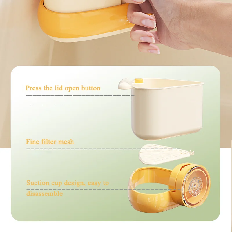 New Suction Cup Sink Strainer Basket Triangle 2 in 1 Fruit Washing Filter Rack Detachable Punch-free Food Residue Separator