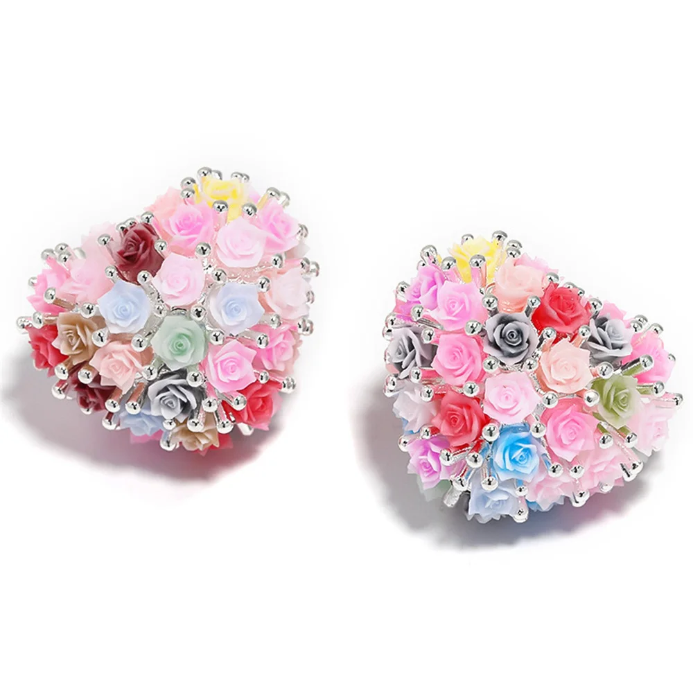 CH46 New Western Region Style Flowers Sweet Love Charm Romantic Resin Flower Beads Diy New Mobile Pen Beads Handmade Jewelry