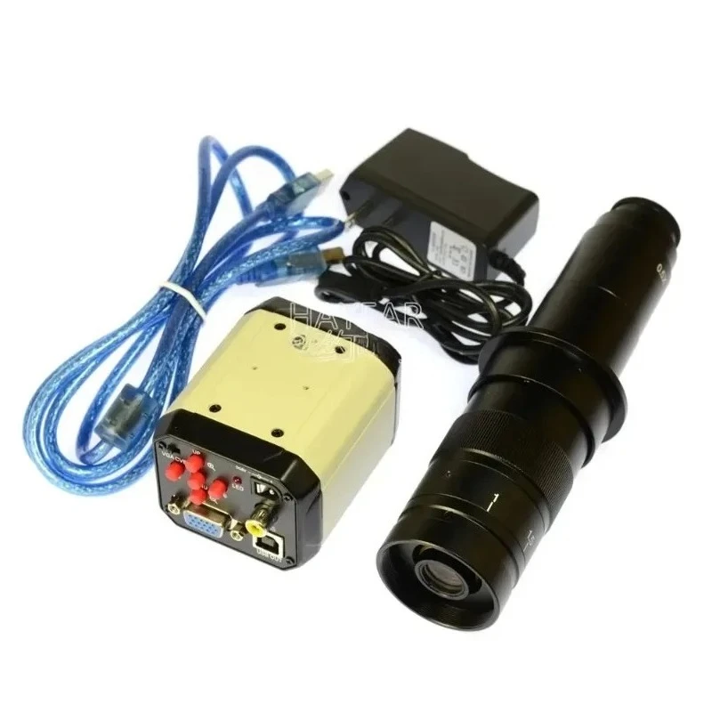 3 In 1 Multi Function HD AV+VGA+USB Industrial Digital Microscope Eyepiece Camera Lens with 180X C-Mount Lens Tools