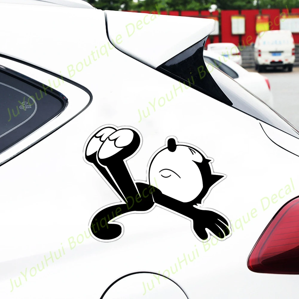 JuYouHui Exterior Accessories Decal Funny Car Sticker The Felix Cat Waterproof Auto Decors on Bumper Rear Window Decals