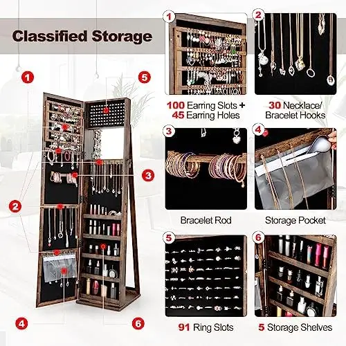 Schmuckschrank mit Ganzkörpers – Full Length Mirror Jewelry Armoire Bewertung und Preis