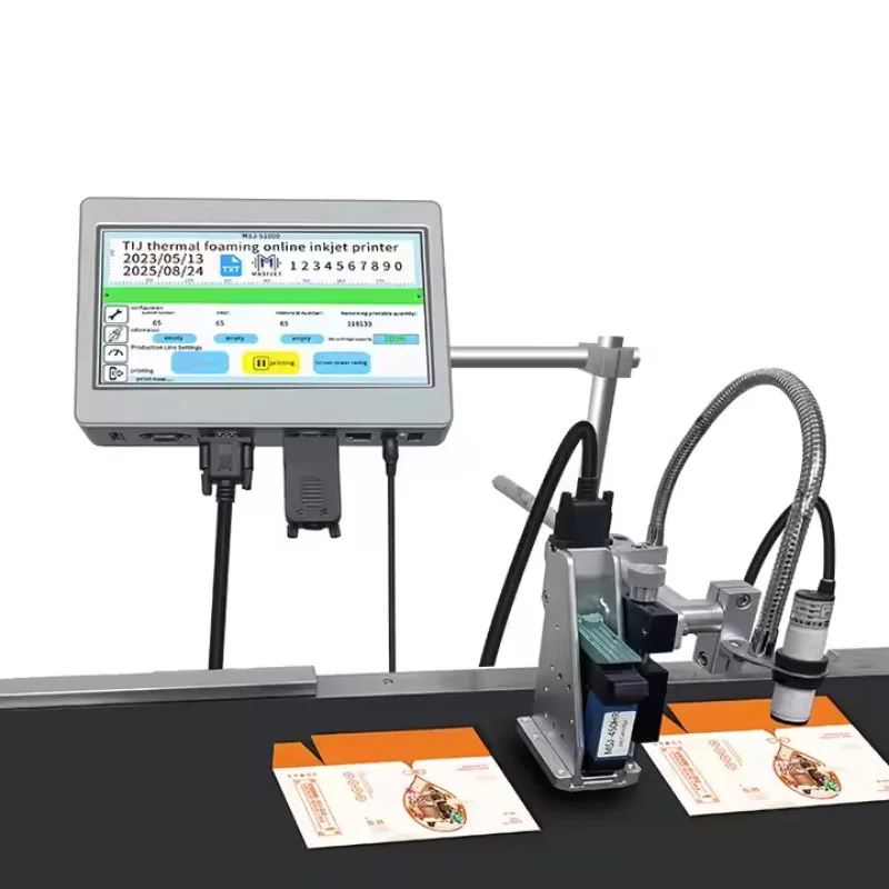 Integrated 9-Inch Online  Inkjet Printer with Mini Conveyor Expiry Date and Batch Code Automatic Printing Machine  Production