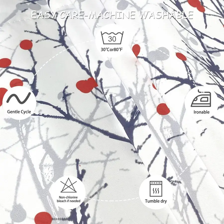 2 Panels Blackout Curtain Valances for Kitchen Windows Tree Branches Printed Short Valances for Bedroom Living Room Bathroom Far