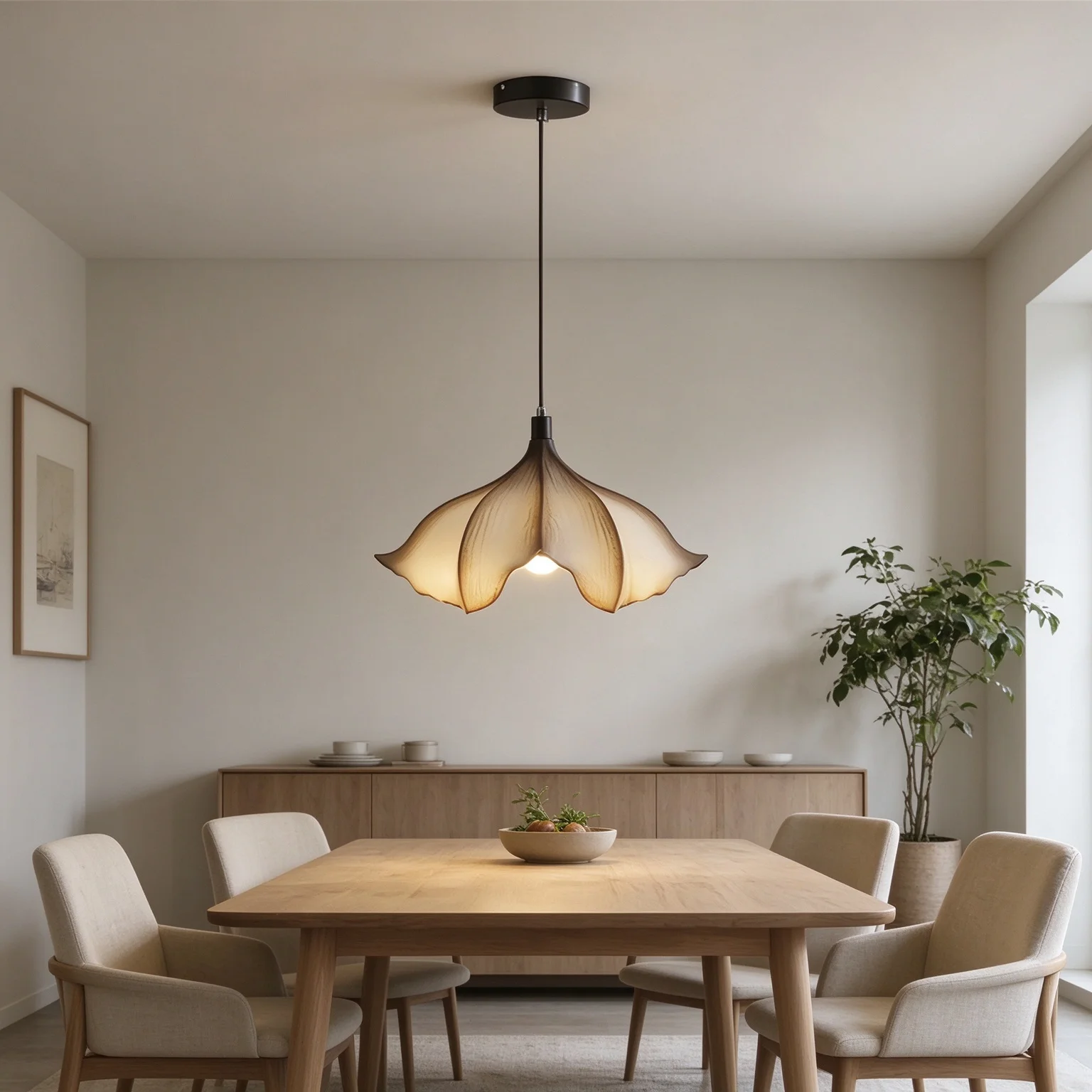 Creative Floral Resin Pendant Light Adjustable 1.5m Wire E27 90-260V Wide Voltage Hanging Lamp for Dining Living Room Bedroom