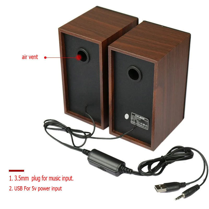 2.1 Subwoofer Universal Left /Right Small Speaker USB Power 3.5mm Plug Auxiliary Box A Pair Of DIY Modification Active