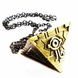 Yugi Mutou Popular Game Anime Necklace Millennium Building Block Metal Keychain Yugi Mutou Pendant Necklace Fashion Jewelry