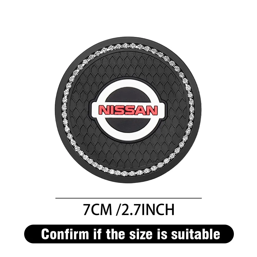 Diamond Car Coaster Water Cup Holder Anti-slip Pad Mat For Nissan Qashqai j10 j11 x Trail t32 t31 Tiida Juke Leaf Navara Teana