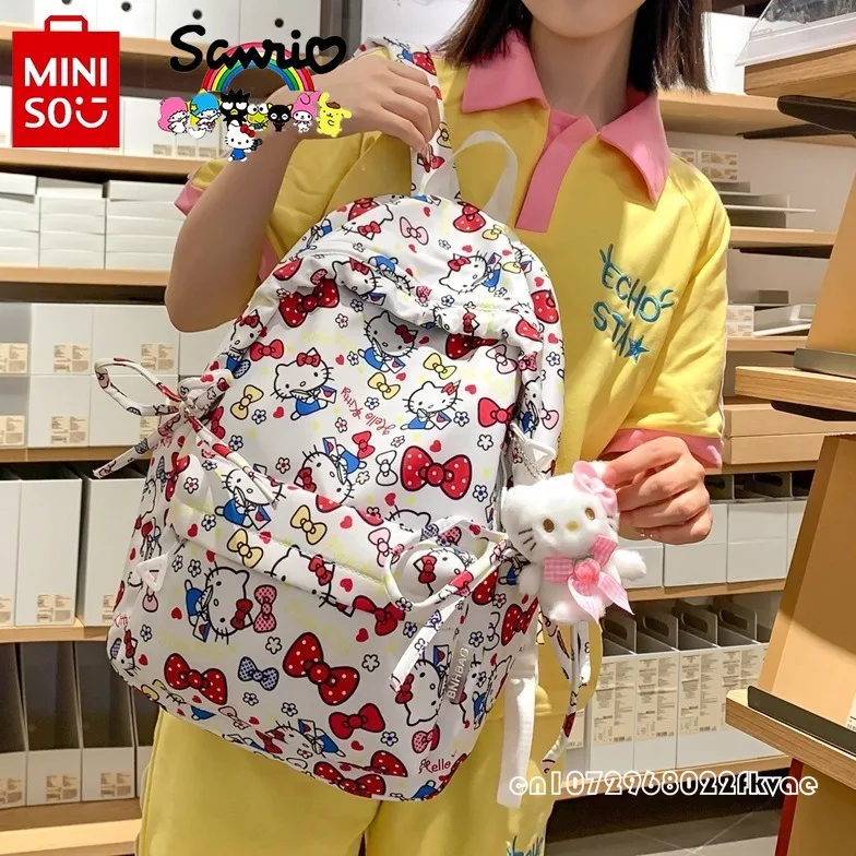 HelloKitty-Mochila de viagem de grande capacidade para meninas, mochila de moda feminina, mochila de estudante versátil, alta qualidade, nova, 2024