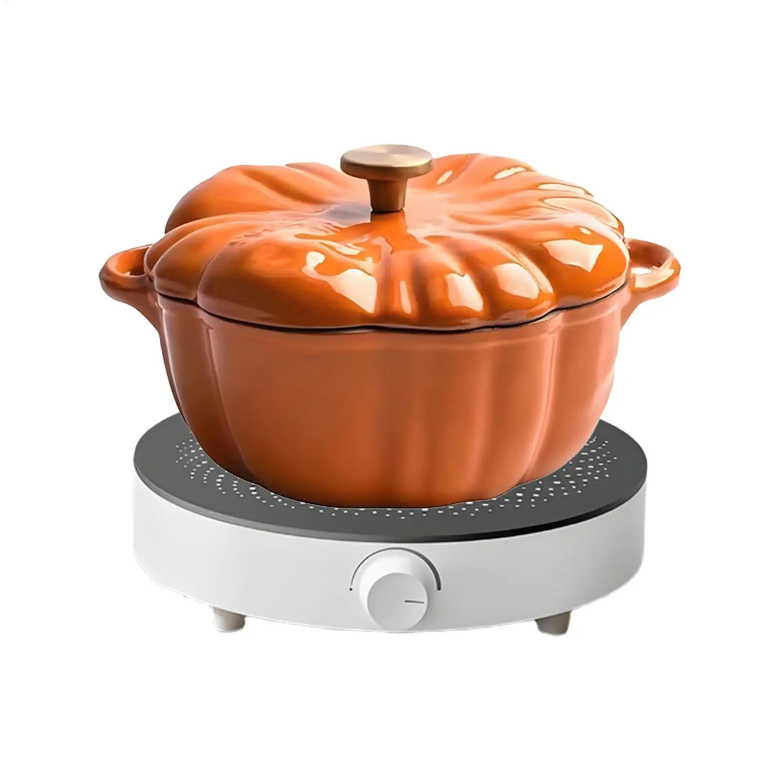 

Kitchen Pumpkin-shaped Enamel Stock Pot Cooking Pot Kitchen Soup Pot cooker soup stew multifunction pot Non-Stick Stockpot
