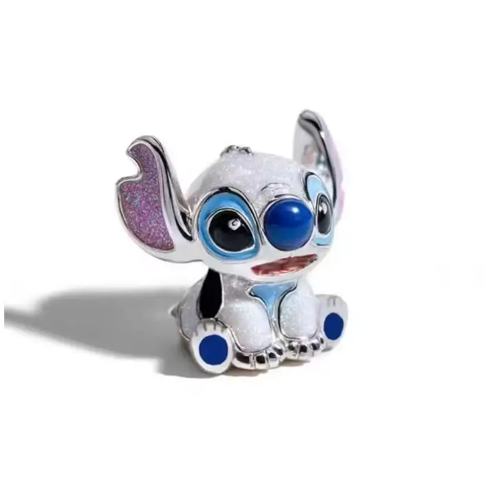 Potdemiel Disney 925 Silber Stitch Charms Anhänger Perlen Passend für 3mm Original Halskette Armband DIY Damen Geburtstagsfeier Edles Geschenk