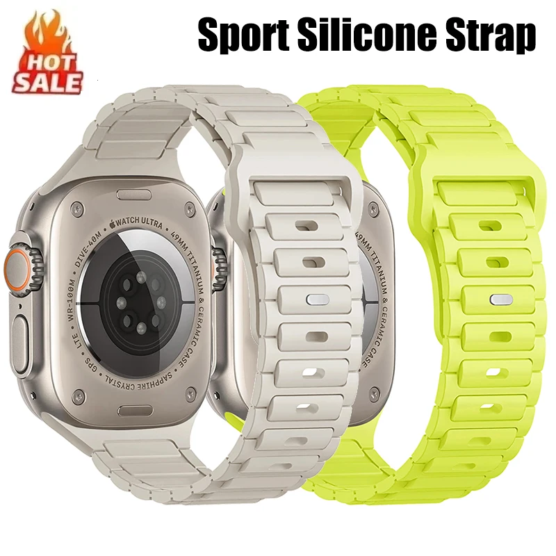 Silicone Strap for Apple Watch Band Ultra 49mm 46mm 45mm 44mm 42mm 41mm 40mm Wristband Iwatch Series 10 9 8 7 6 SE 5 4 Bracelet image 2