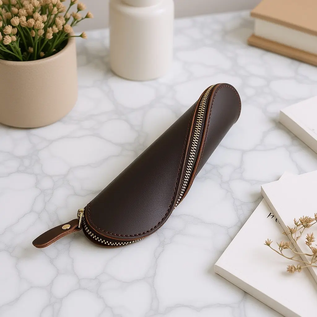 

Винтажный портативный пенал-органайзер на молнии для ручек и канцелярских принадлежностей, тонкий, маленький, для студентов колледжей