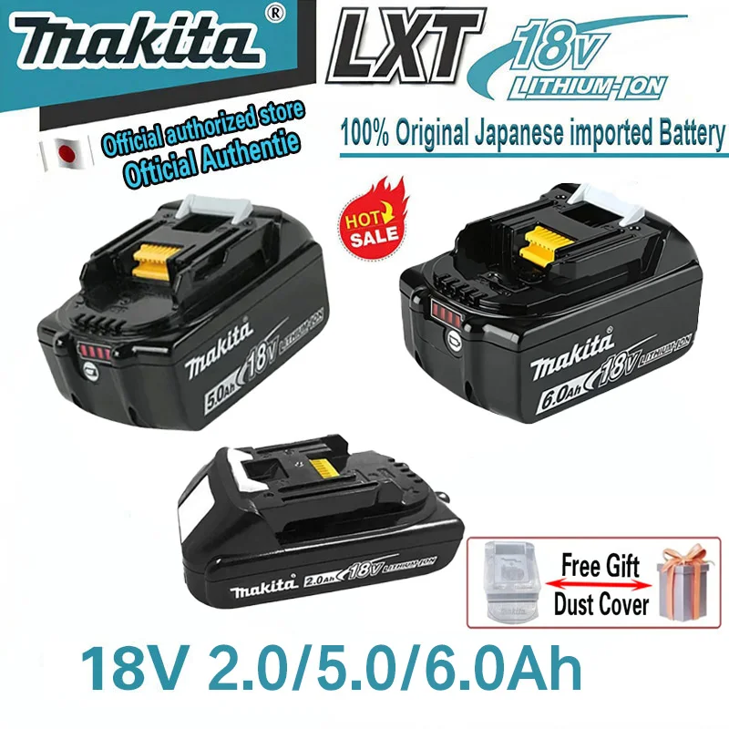 

100% Original 18V Makita 6.0Ah Rechargeable Lithium-ion Battery and DTD173 TWO04G DTW700 DGA404 High-Quality Power Tool