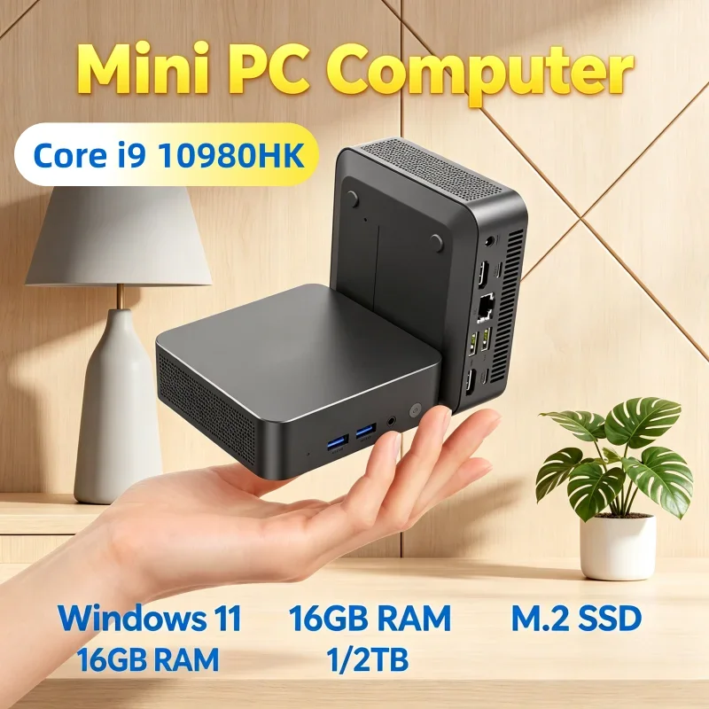 

4K HD Ultra Clear Mini Office Study PC Windows 11 Pro Core I9 10980HK 32GB RAM 1TB 2TB SSD WIFI6 BT5.2 3 Years Warranty