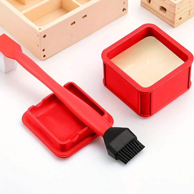 2Pcs Silicone Glue Brush Kit with Sealable Lid Storage Pod, Non-Stick Adhesive Applicator Set, DIY Tool for Woodworking, Crafts