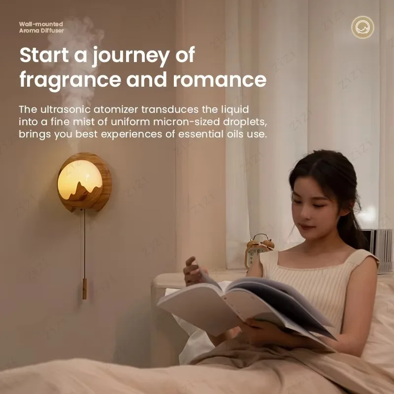 Wall Mounted Rope Switch Essential Oil Aromatherapy Machine Colorful Ambient Light Humidification Aromatherapy Machine