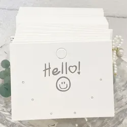 Sorrindo Face Display Card para Jóias, Brinco Studs, Cartões de embalagem, Brinco Post Holder, Preço Tag, DIY, Varejo, 50Pcs