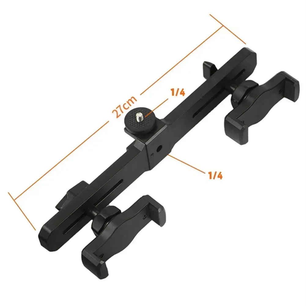 Universal Microphone Stand Double Cell Phone Tablet Holder Tablet Clamp 1/4in Adapter Multi-purpose Live Broadcast Bracket - Image 5