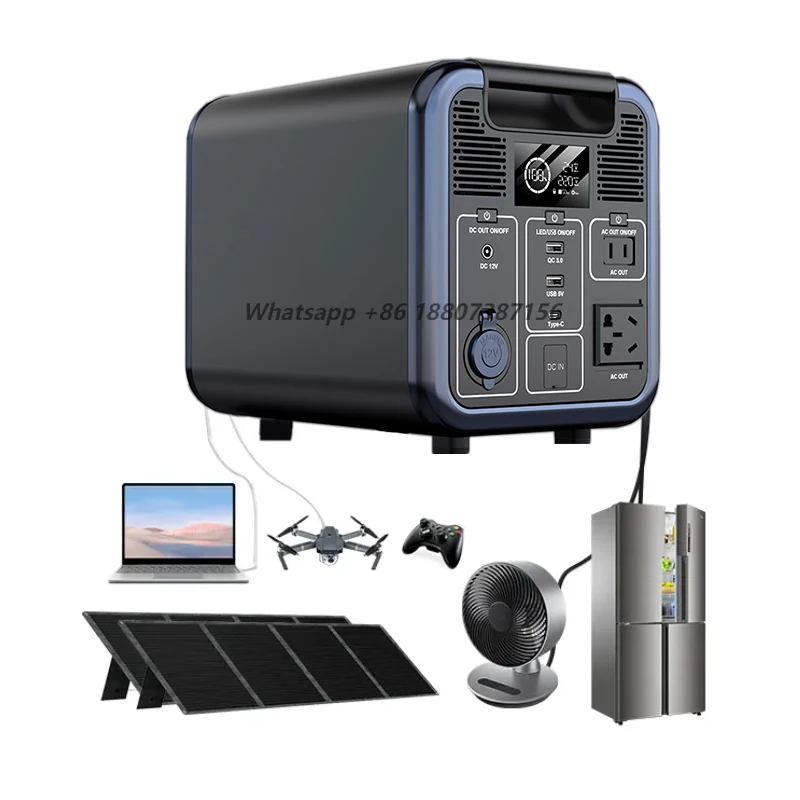 

600W Solar Power Station Portable Outdoor 448Wh Lithium Iron Phosphate 4 Battery for Camping Backup with MPPT 66W PD Fast Charge