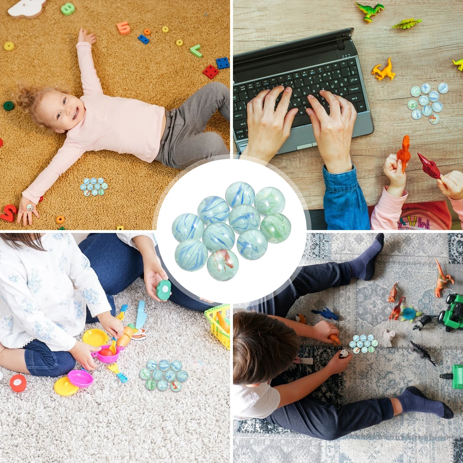 

10Pcs Teaching Glass Marbles Durable Educational Equipment for Teachers Professors Unique Eye Catching Fish Tank Decor