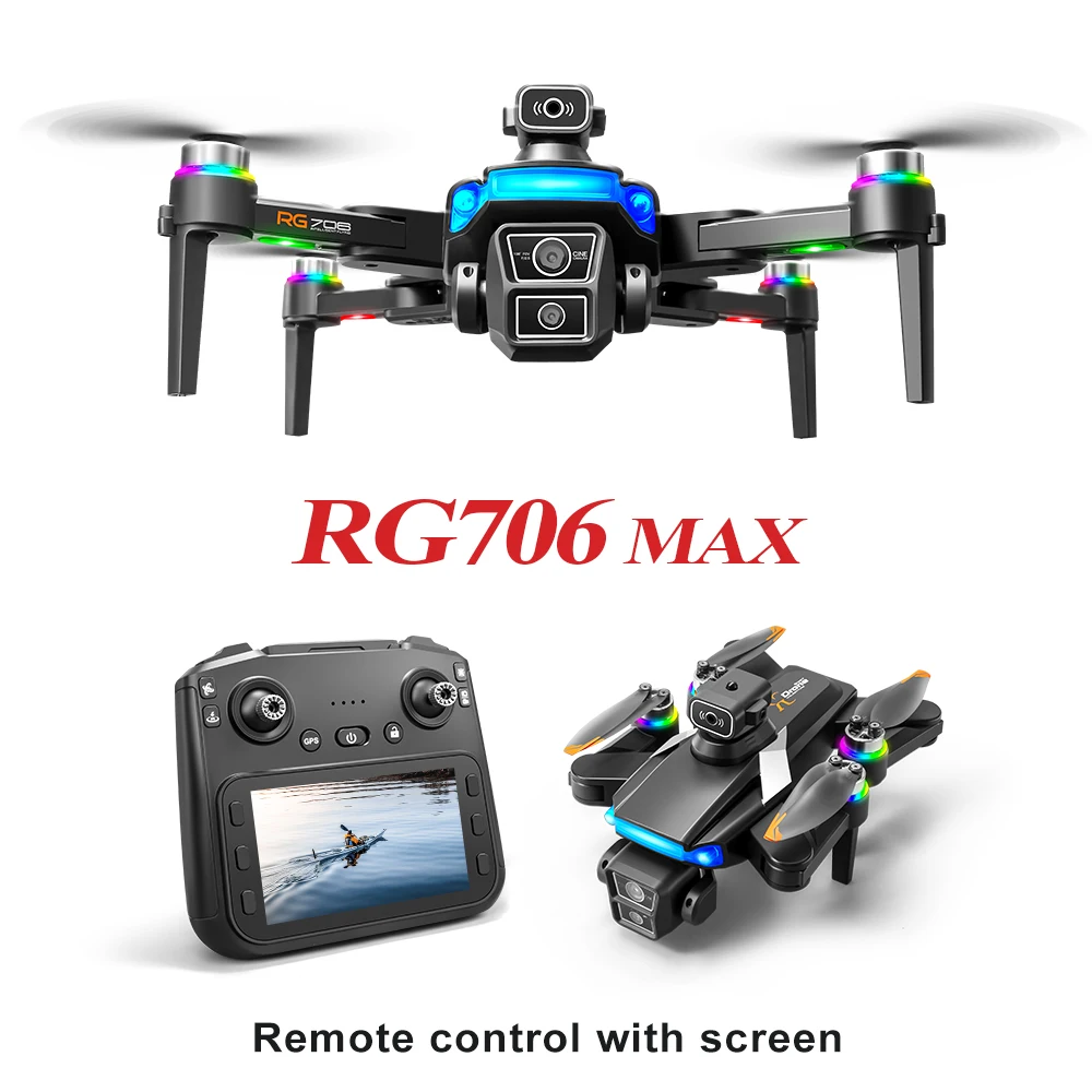 RG706 MAX GPS Drone 4K Professional HD Dual Camera 5G Wifi 360° Obstacle Avoidance FPV Brushless Foldable Quadcopter RC Drones