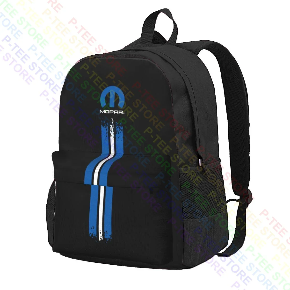 Mochila Mopar M W Grande Capacidade, Azul, Branco, Listra Esquerda, Impressão de Logótipos, Treino, Impressão 3D, Mochilas