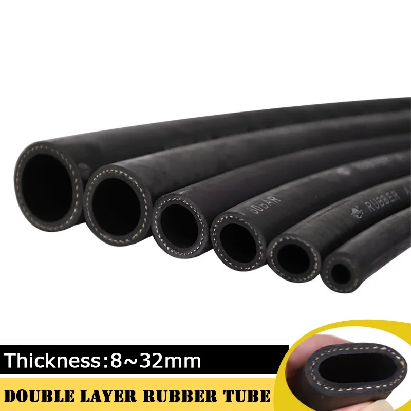 1m/Lot Inner Diameter 8-32mm Black Rubber Hose Heat Resistant Diesel Tube Presure Automobile Fuel Pipe Double Layer Rubber Hose