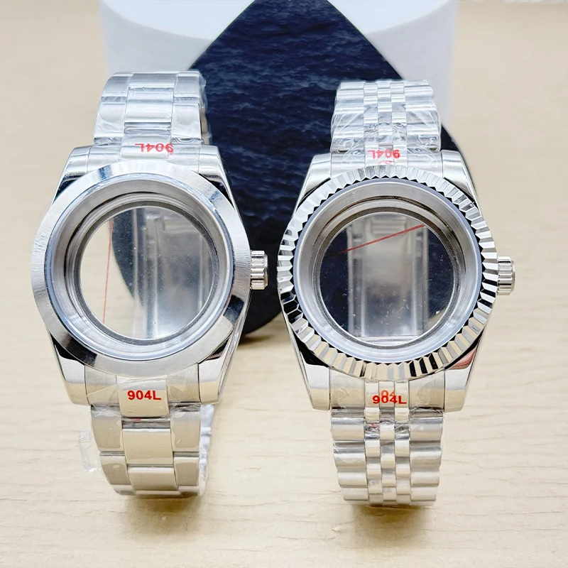 DATEJUST 39MM Flat Sapphire Glass Watch Case Fit NH35 NH36 4R35 4R36 7S Automatic Movement 10ATM Waterproof Watch parth Retrofit
