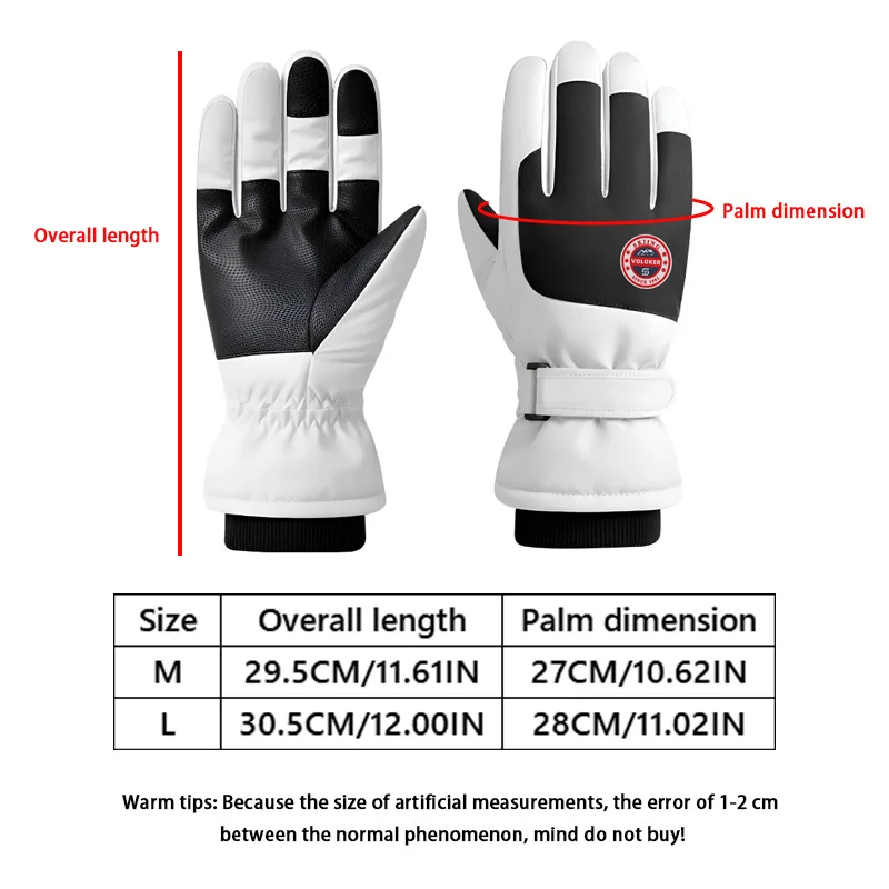 Sarung Tangan Ski Luar Ruangan Pria Wanita Musim Dingin Bersepeda Berkendara Snowboarding Sarung Tangan Anti-selip Sarung Tangan Layar Sentuh Hangat Tahan Angin Tahan Air