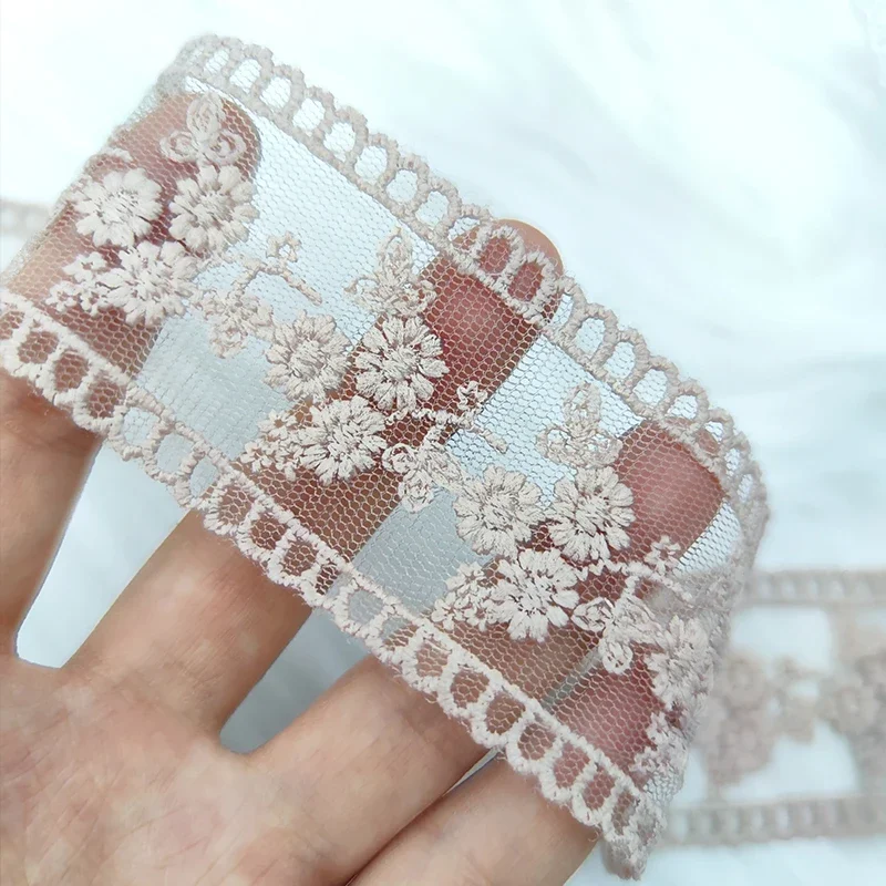 5 Yard Colorful Mesh Small Barcode Embroidery Lace Wedding Bow Headwear Clothing Accessories DIY Decoration Lace