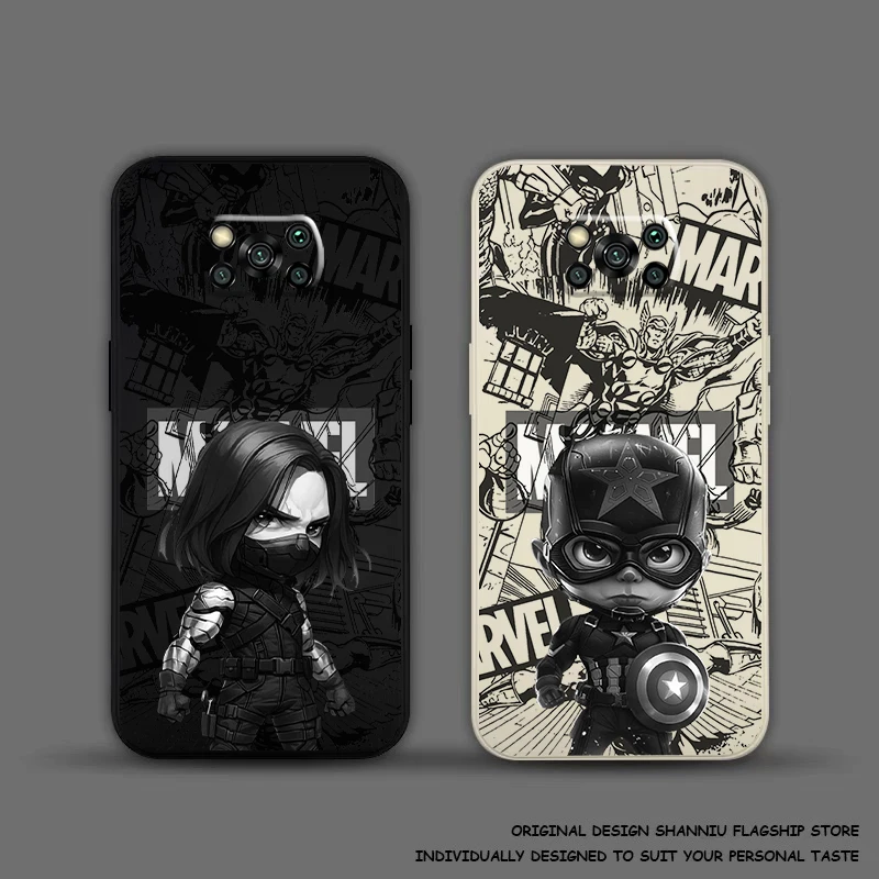 Bucky Barnes Captain America For Xiaomi POCO F5 F4 F3 Pro GT POCO X4 X3 Pro NFC M4 M3 Pro Phone Case Liquid Silicone Back