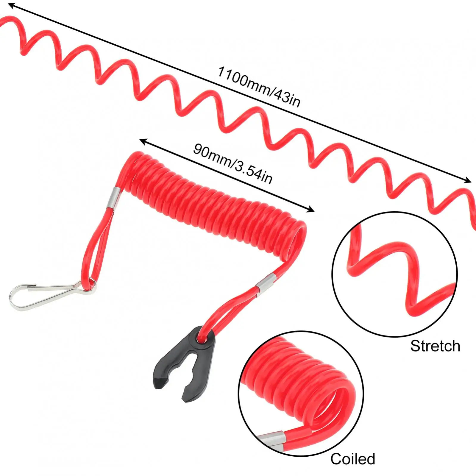 Outboard Engine Stop Switch Safety Lanyard Fit for Yamaha PWC Jet Ski Wave Runner Motorboat,Power-off Switch Key Rope