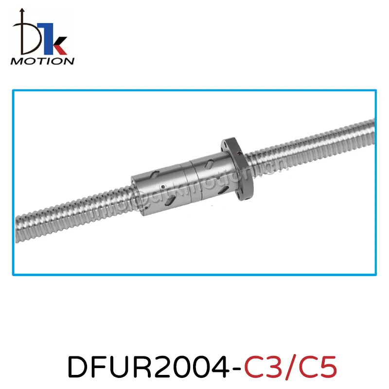 DTK DFUR2004 Ground C3 C5 Ball Screw R20 Lead 4mm Spindle Thread Flange 20mm Shaft Double Nus TBI OFU High-accuracy CNC Rigidity