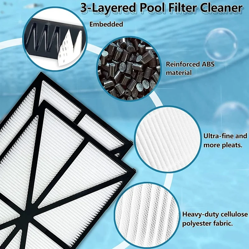 4PCS Pool Cleaner Filters Washable RCX70101 For Tigershark For Sharkvac For Aquavac Robotic Pool Cleaner Accessories