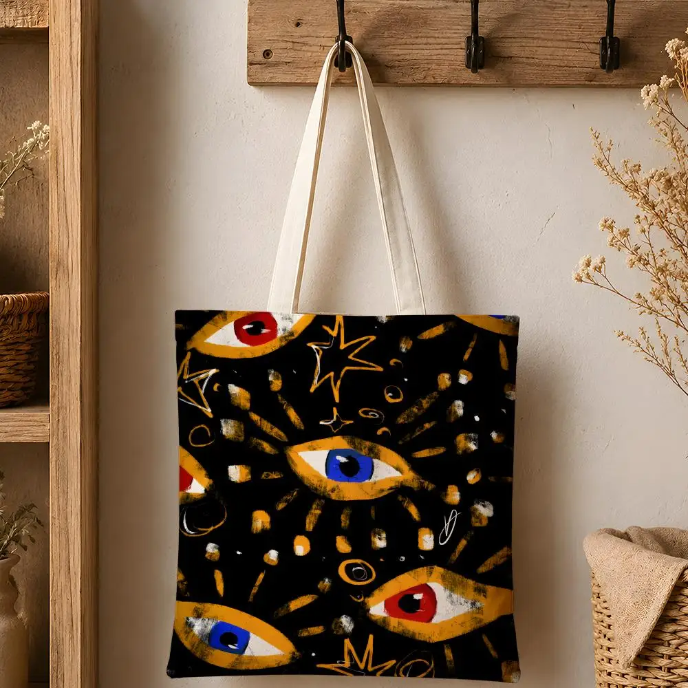 Luxuriöse S-Schiaparelli Aufbewahrungstaschen Modische Baumwoll-Canvas-Tragetasche 12/16oz Umweltfreundliche Wiederverwendbare Einkaufstasche mit Großer Kapazität – Detail 7