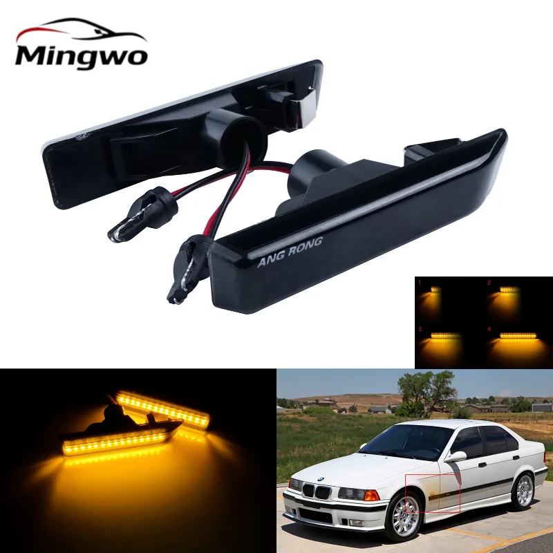 

2x For BMW 3 Series E36 X5 E53 Dynamic Amber LED Side Marker Repeater Light Lamp