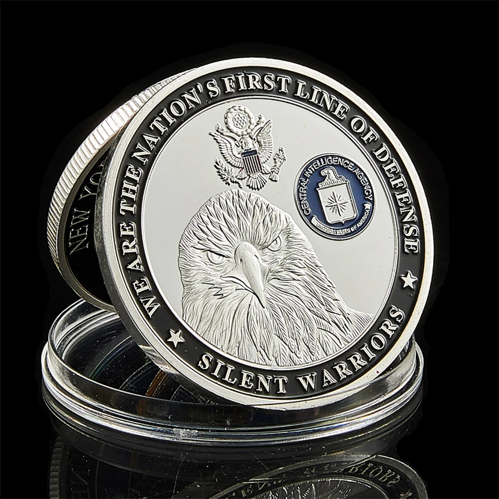 USA CIA Department We Are The Nation's First Line of Defense Country Silent Warriors Silver Plated Coin Collectible