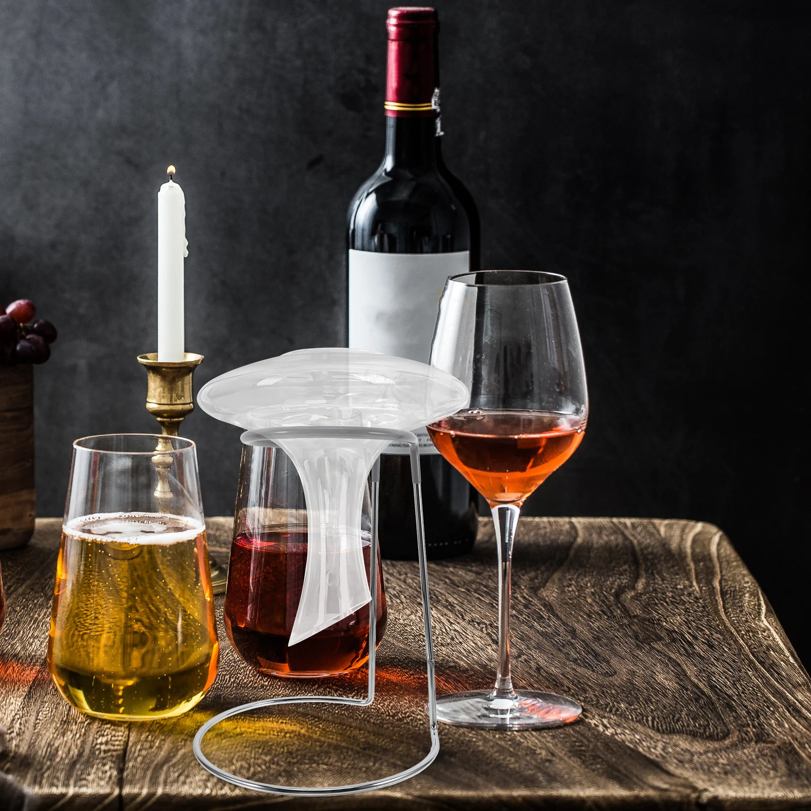 

Glass Decanter Rack Iron Holder Polished Surface Wine Glass Stand Perfect Kitchen Bar Accessory Iron Holder